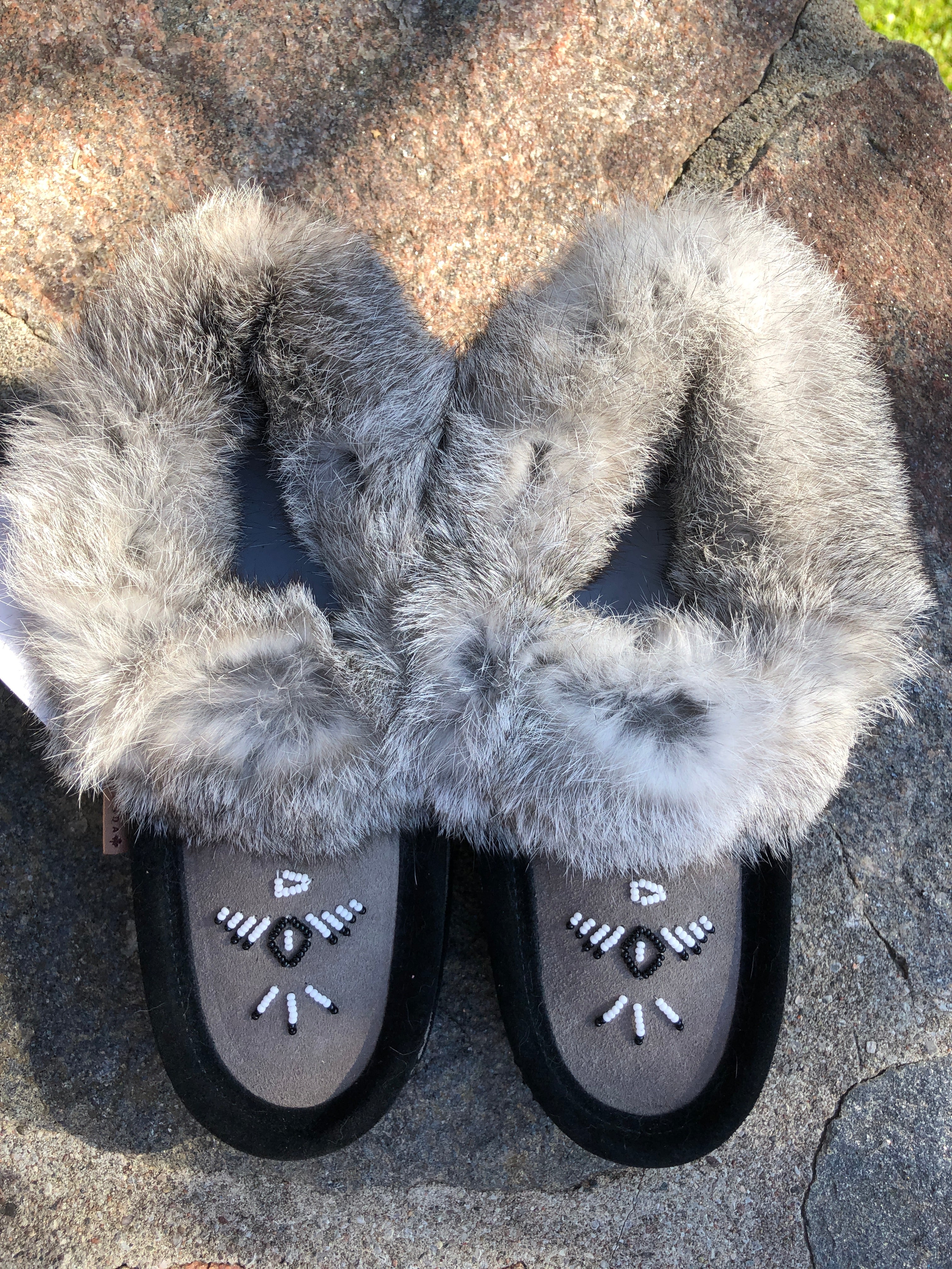 Rabbit fur lined cheap moccasins