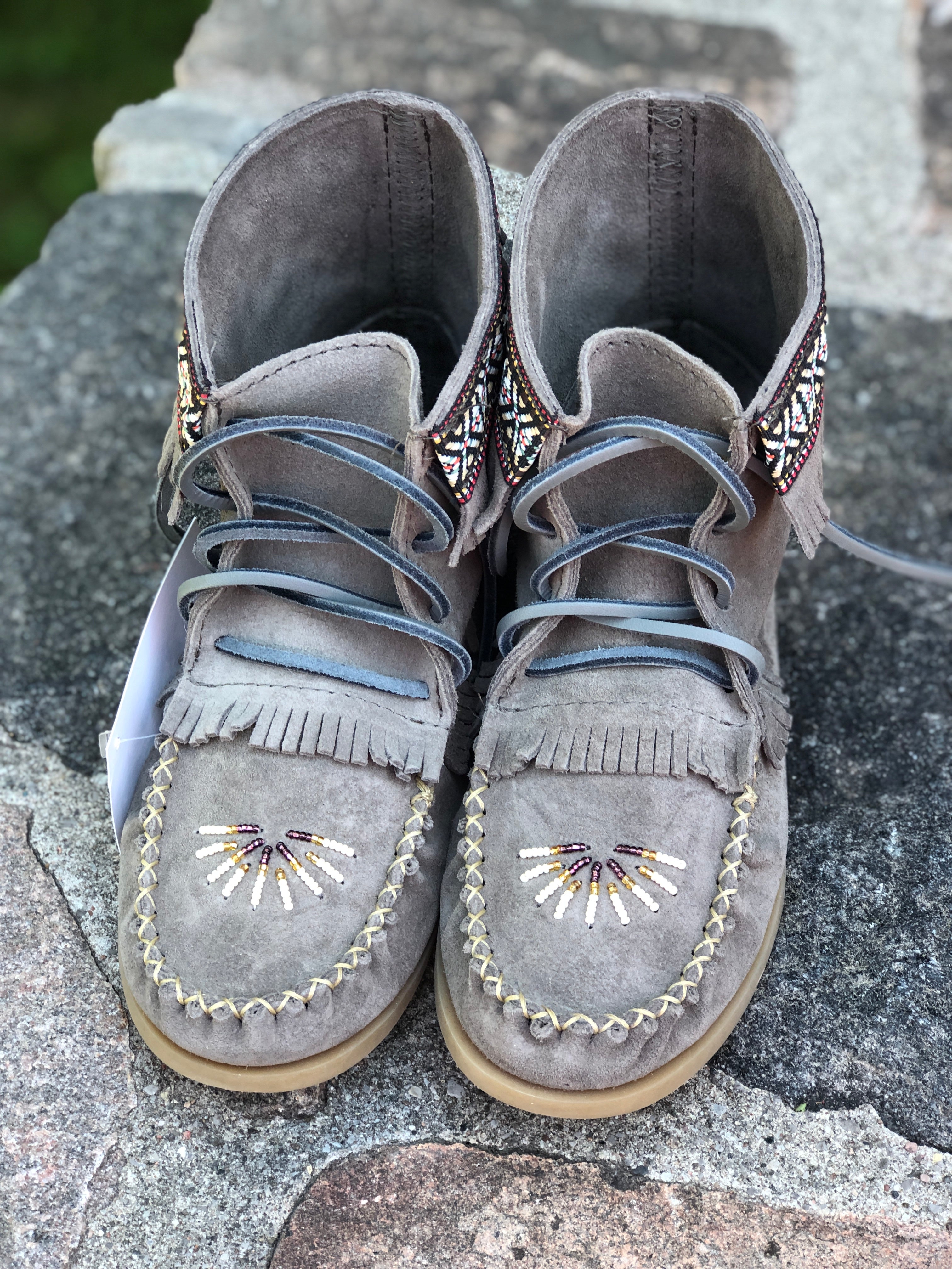 Charcoal grey shop booties