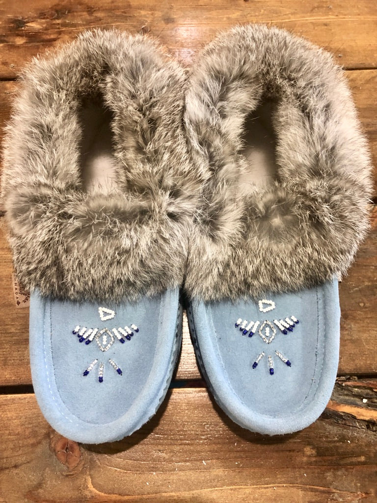 Classic Fur Moccasins Sky Blue